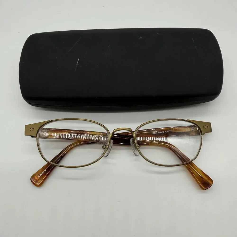 Seraphin Penn 8518 Eyeglasses 51-17-140 Brown Gold Handmade Japan Frames Only